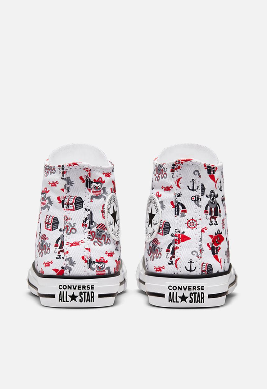 Converse - Chuck taylor all star pirate print hi - white/university red/black