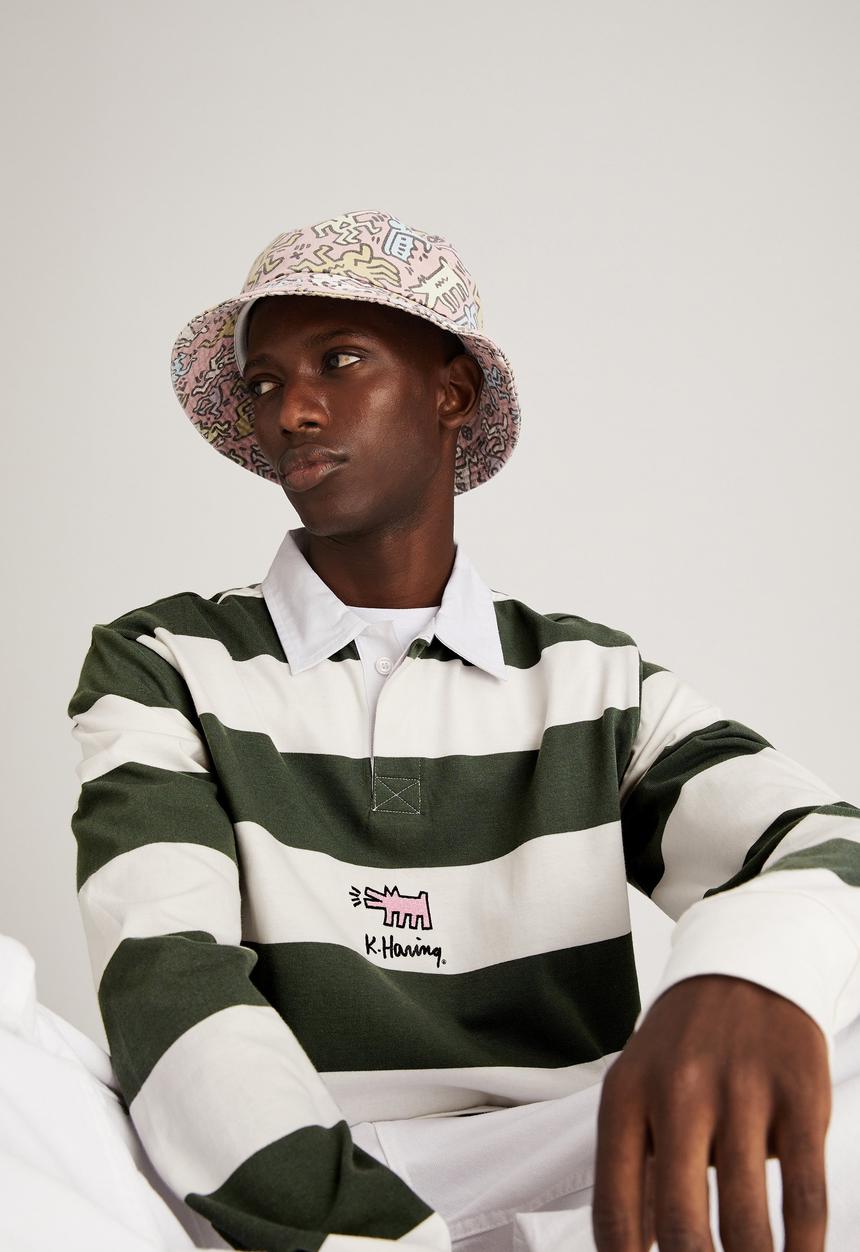 Cotton On - Keith Haring rugby polo - white & forest 