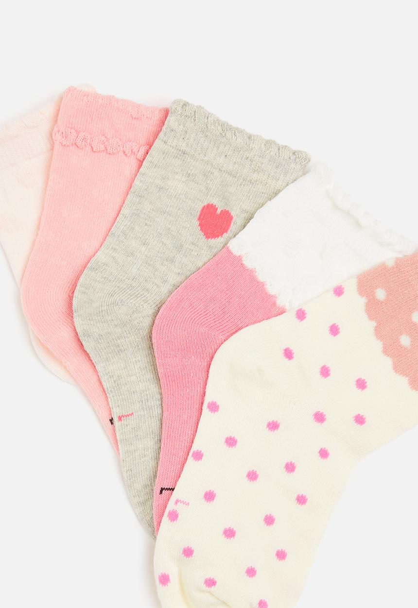 Pop Candy - Girls 5 pack printed socks - multi 