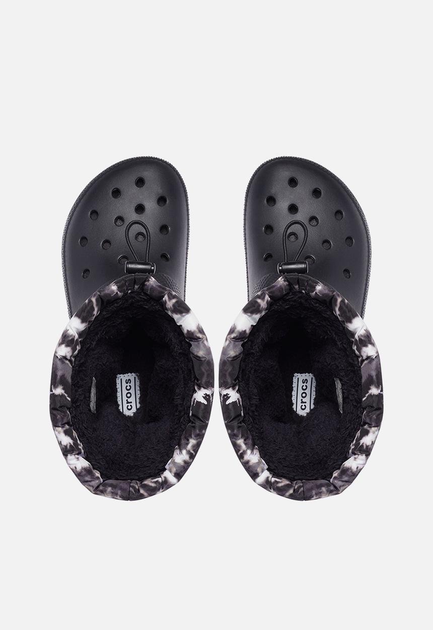 Crocs - Classic lined neo puff tie dye boot - black