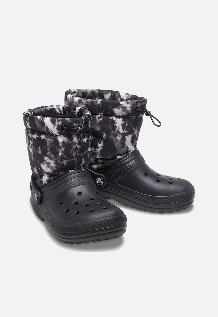 Crocs - Classic lined neo puff tie dye boot - black