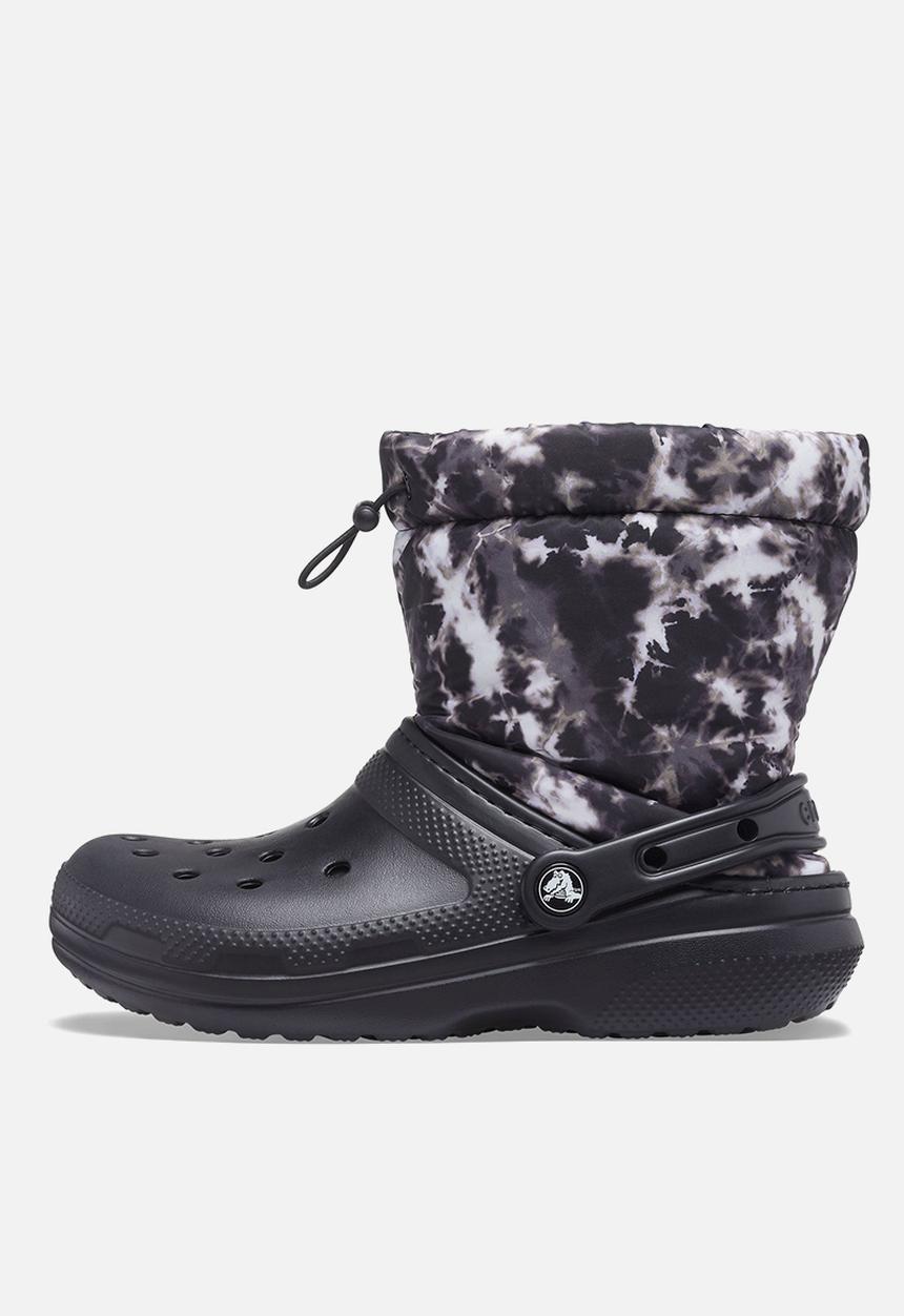 Crocs - Classic lined neo puff tie dye boot - black