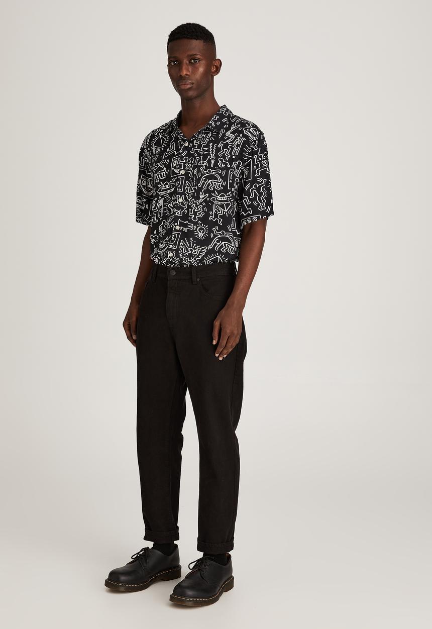 Cotton On - Keith Haring short sleeve shirt - washed black 