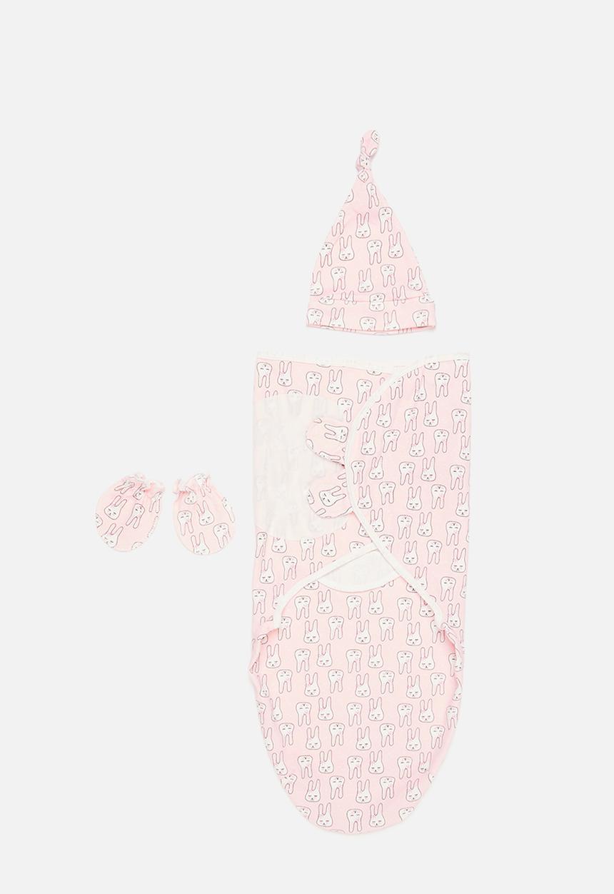 Pop Candy - Baby blanket, beanie & mittens set - pink