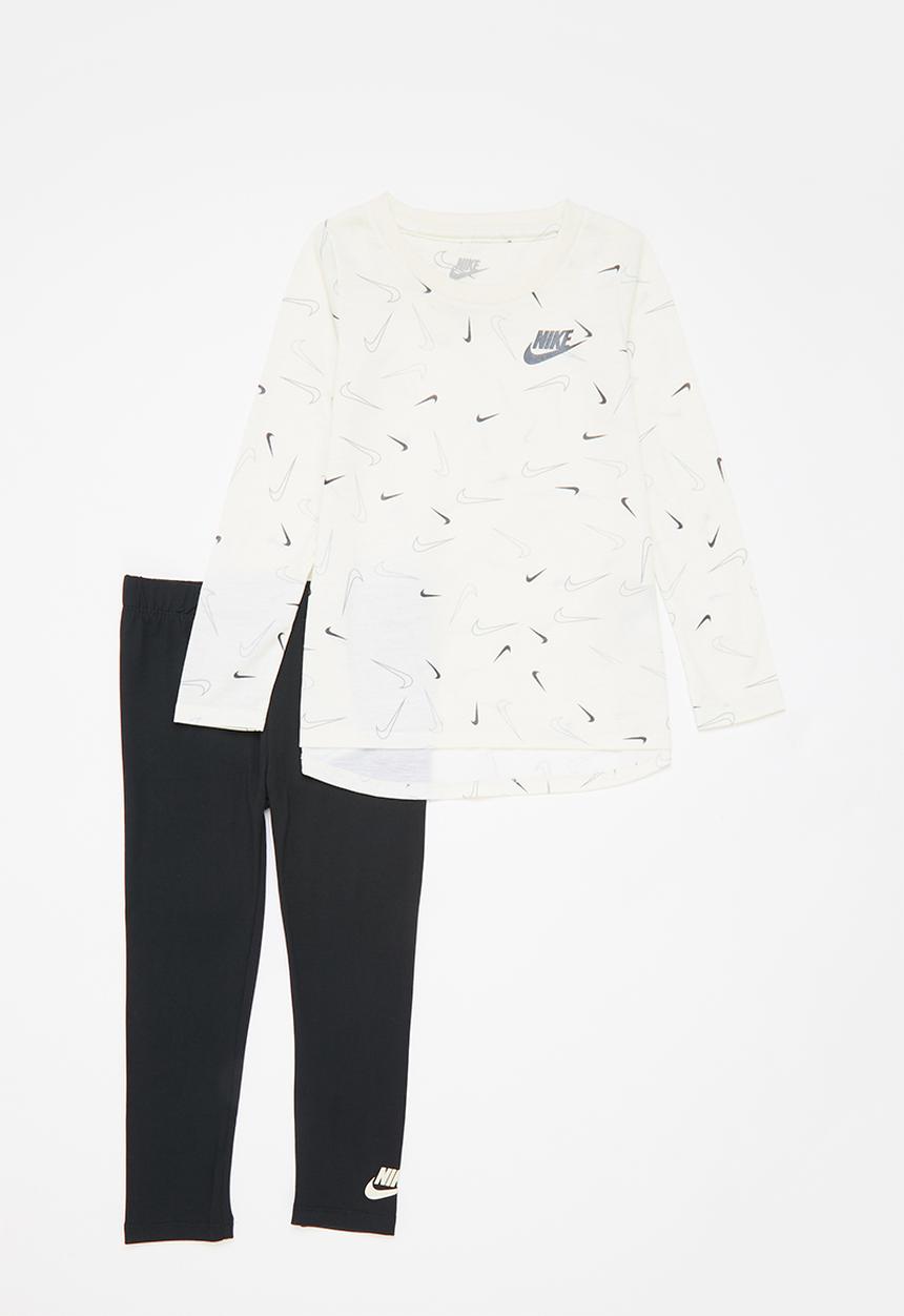 Nike - Nkg swoosgfetti legging set - black & yellow 