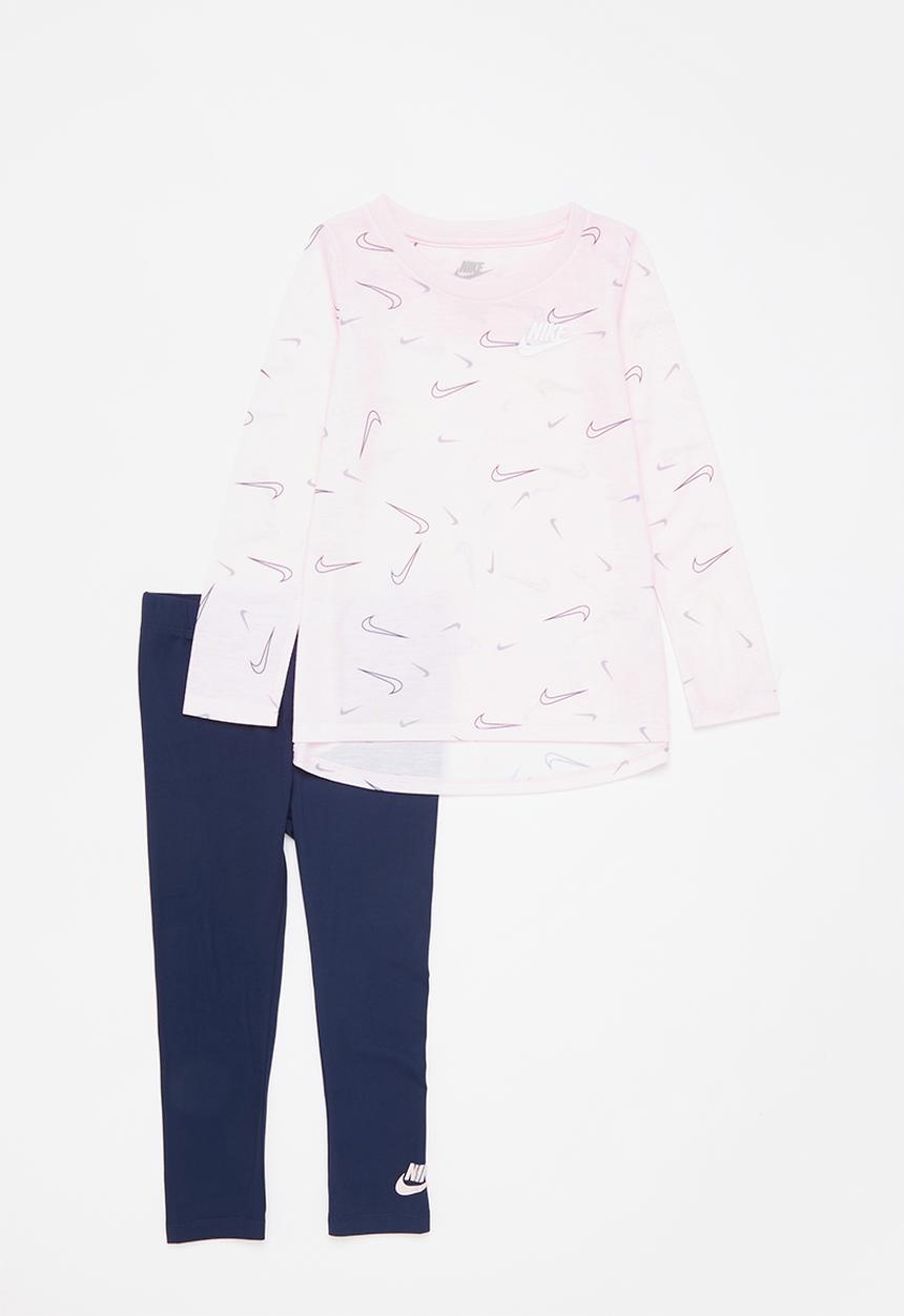Nike - Nkg swoosgfetti legging set - navy & pink 