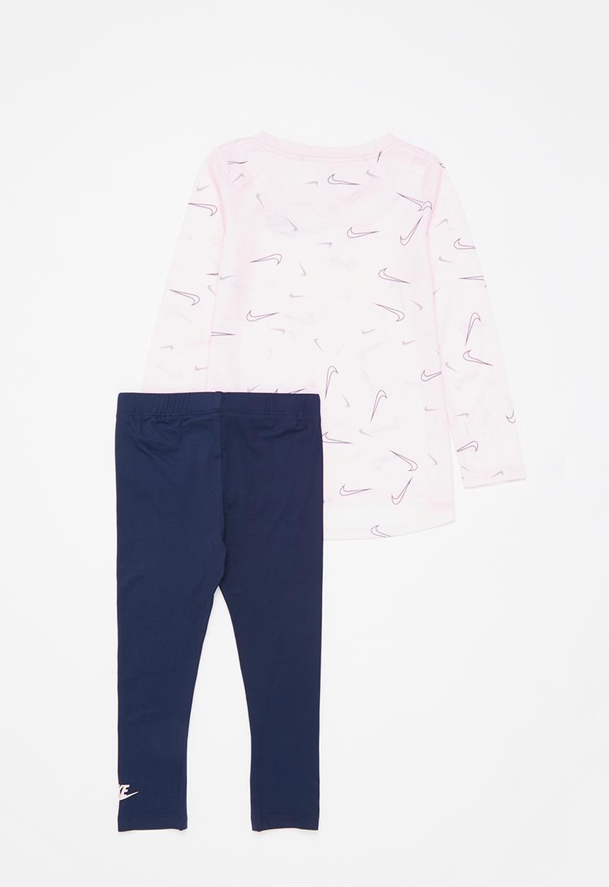 Nike - Nkg swoosgfetti legging set - navy & pink 