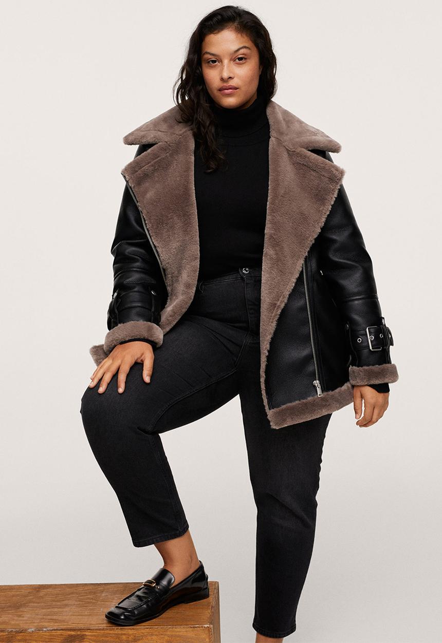 MANGO - Plus coat motor1 - black