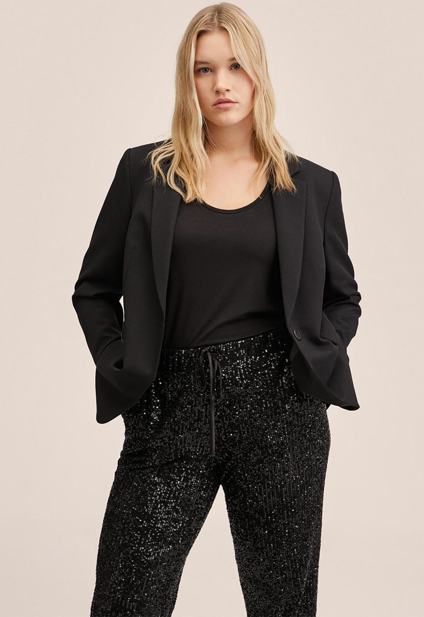 MANGO - Plus trousers jogilux - black