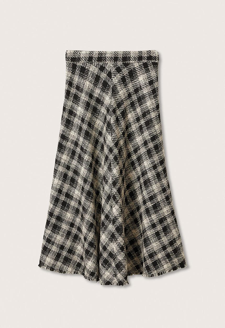 MANGO - Skirt didi - ecru & black
