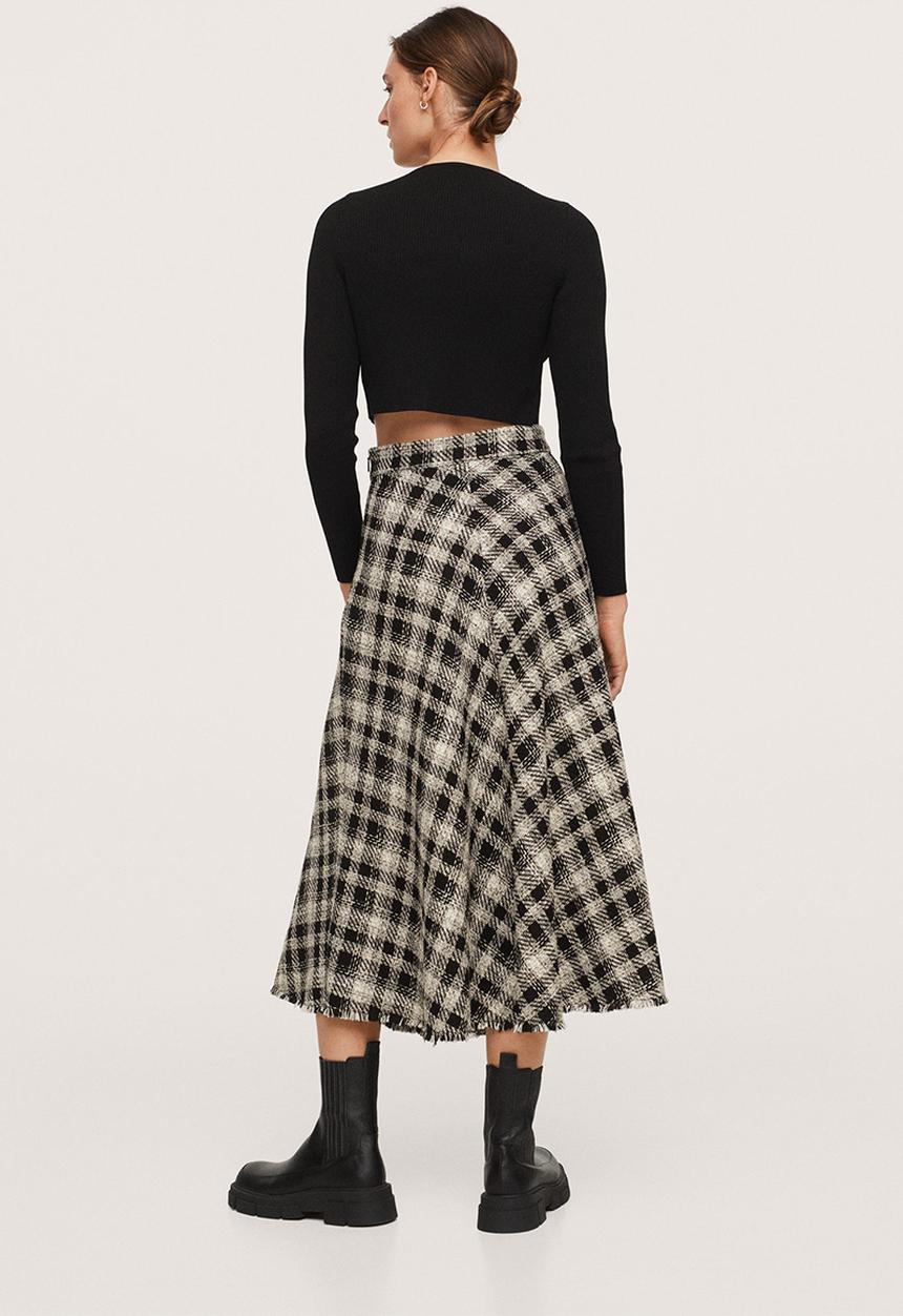 MANGO - Skirt didi - ecru & black