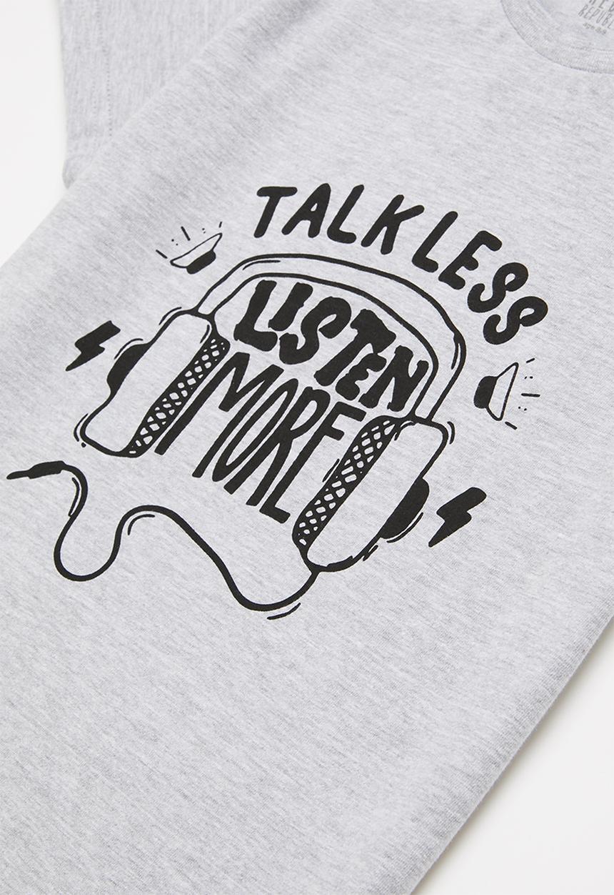 Rebel Republic - Tee & pants pj set - grey & charcoal 