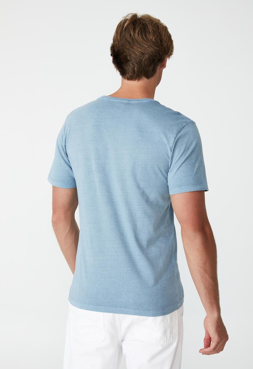 Cotton On - Organic crew T-shirt - chalk blue