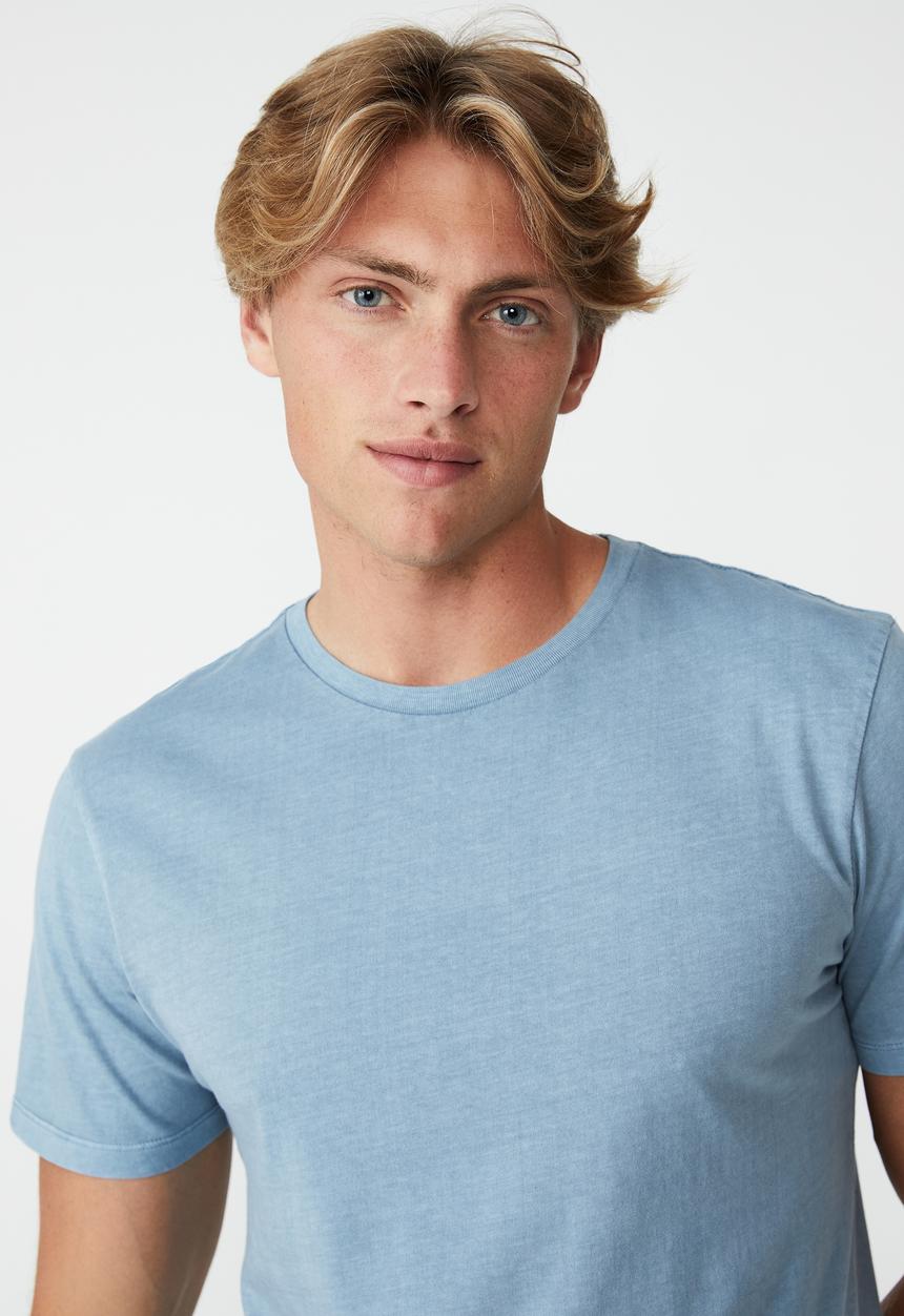 Cotton On - Organic crew T-shirt - chalk blue