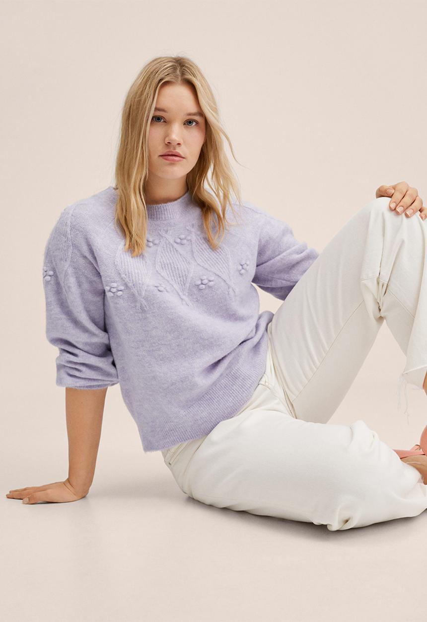 MANGO - Plus sweater estrella - light pastel purple