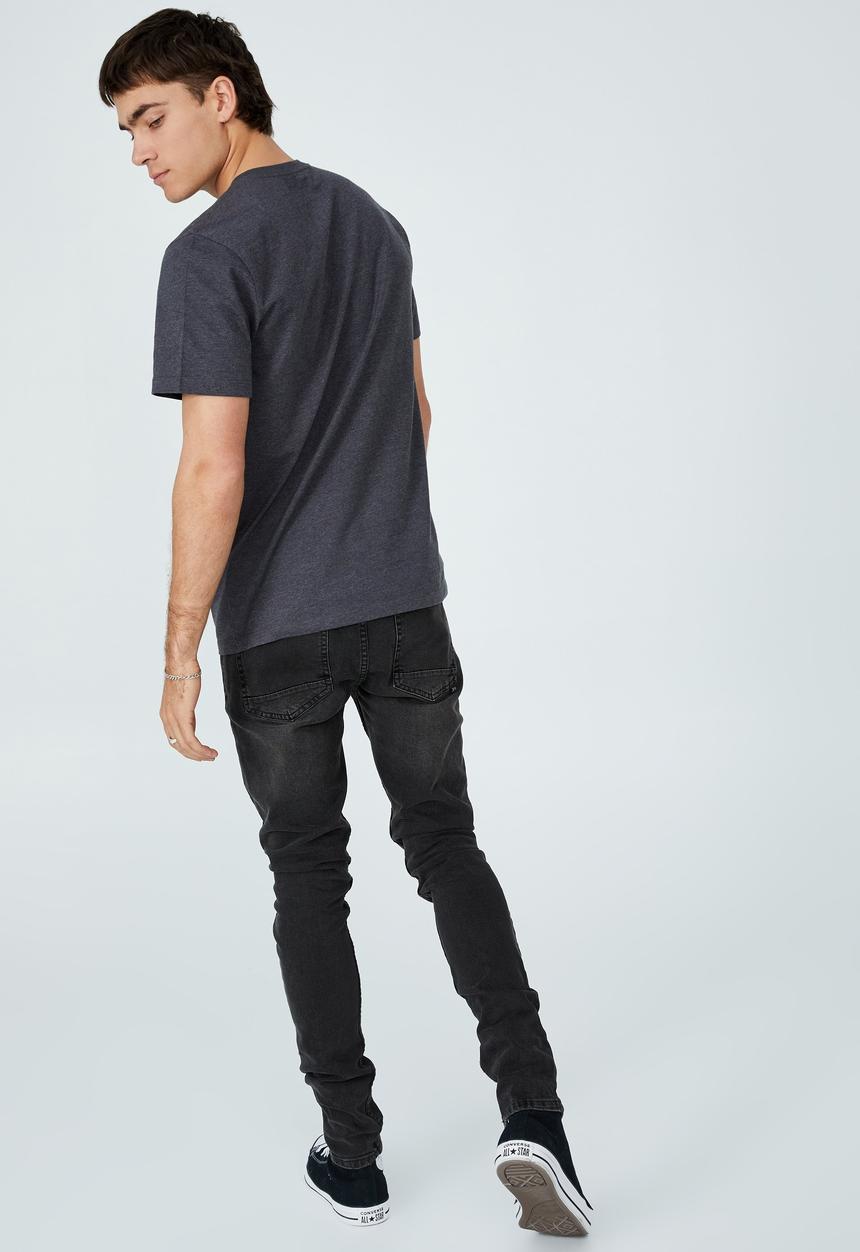 Cotton On - Organic henley T-shirt - gravel stone