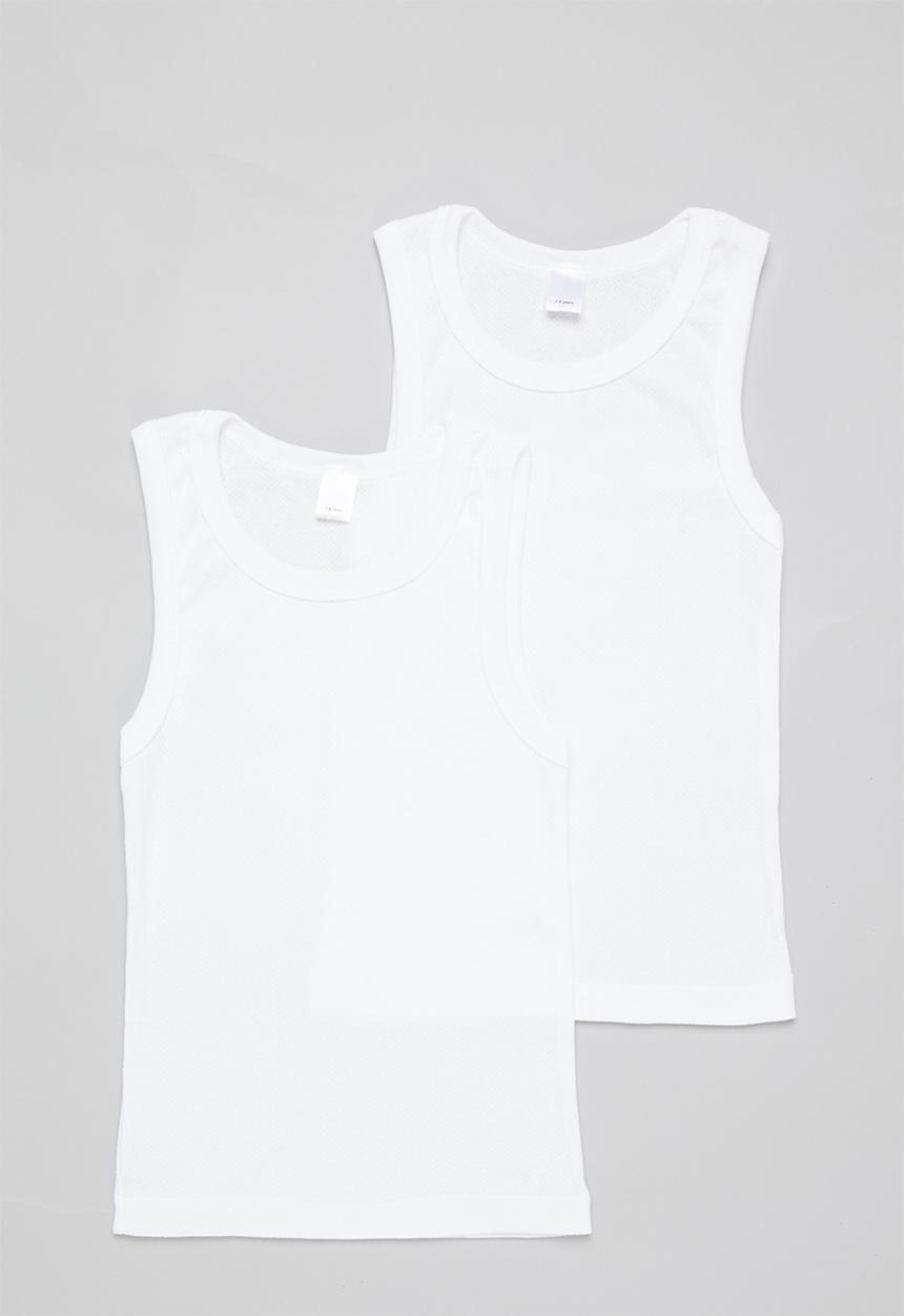 Pop Candy - Boys 2 pack vests - white