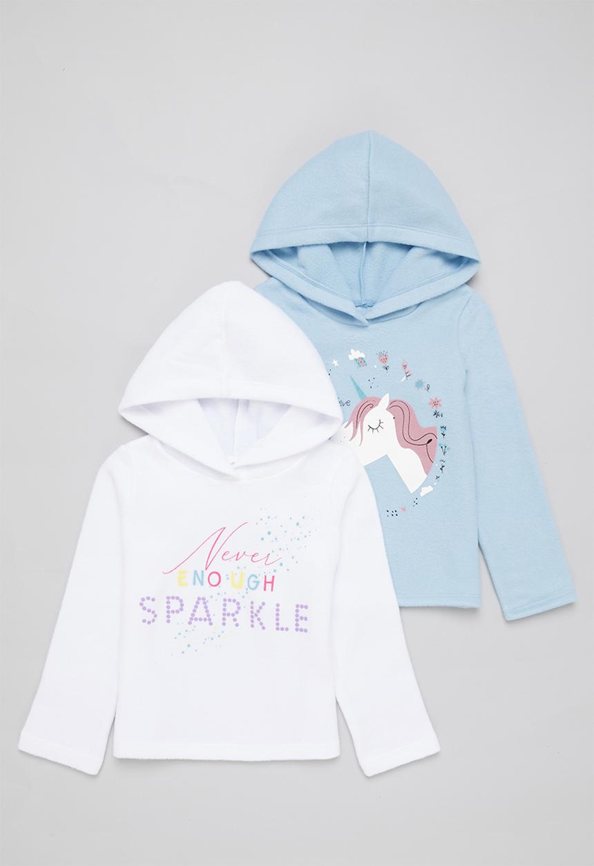 Pop Candy - 2 Pack polar fleece hoodie set - blue/milk