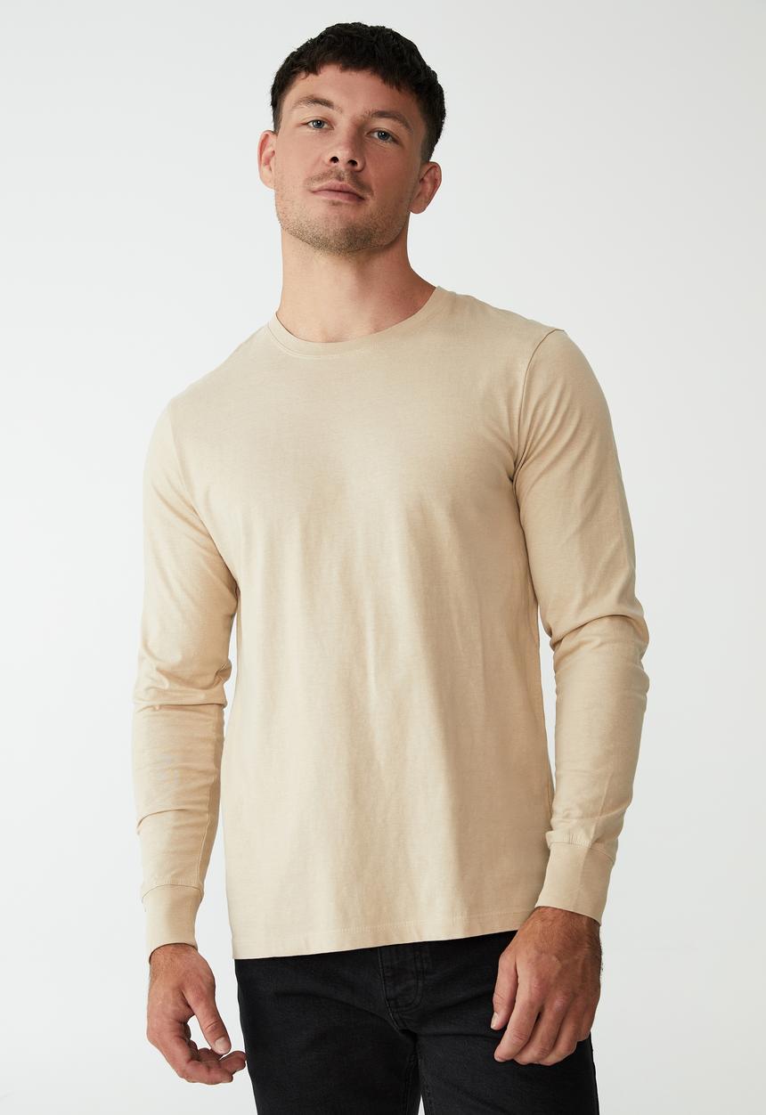 Cotton On - Organic long sleeve T-shirt - stone clay