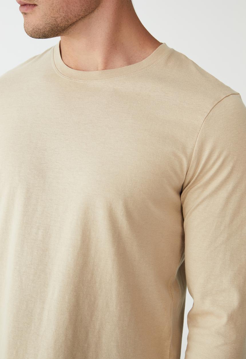 Cotton On - Organic long sleeve T-shirt - stone clay