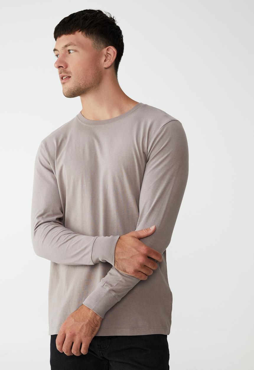 Cotton On - Organic long sleeve T-shirt - washed brick