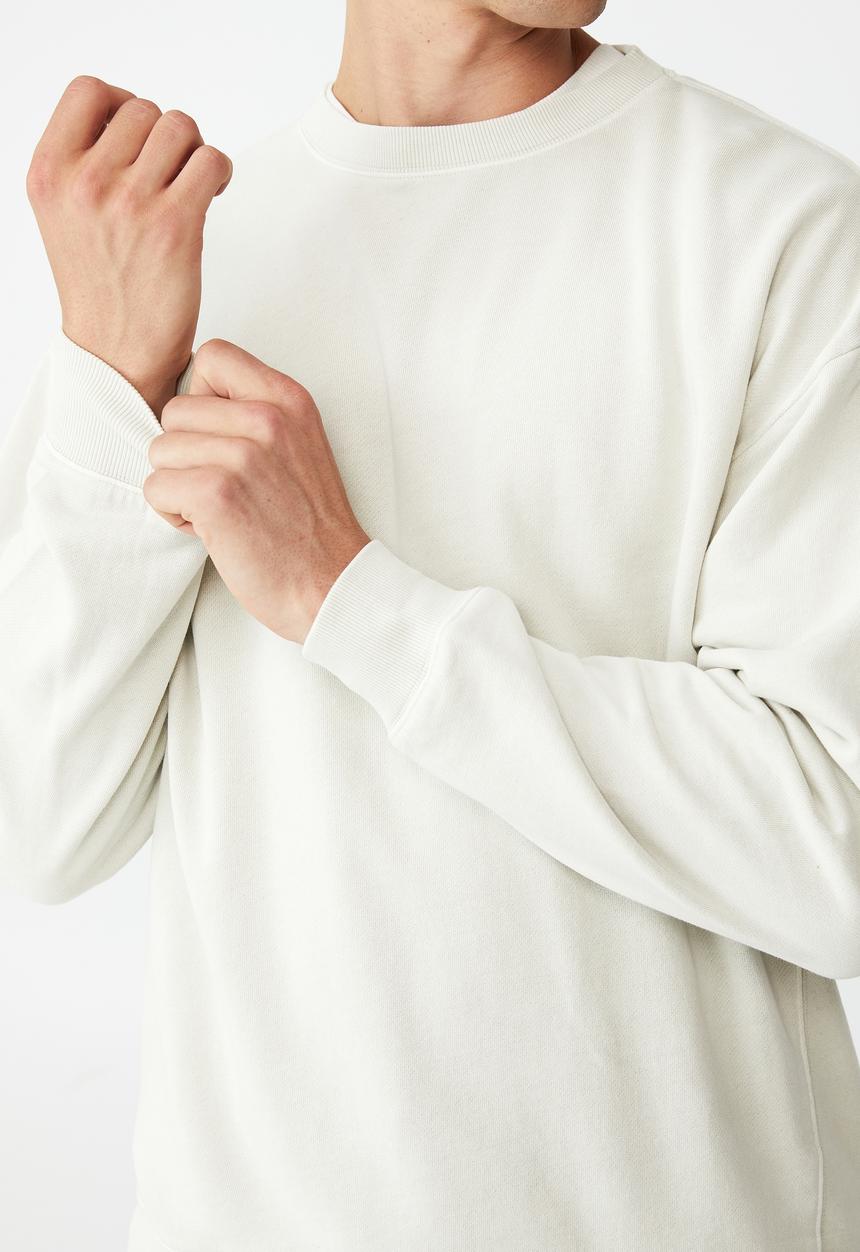 Cotton On - Oversized Crew Fleece - Ecru