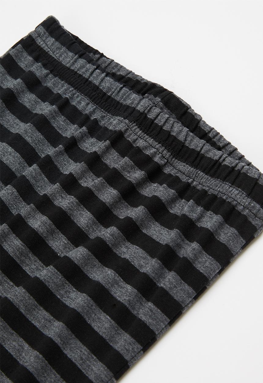 Pop Candy - Boys tee & shorts pj set - black & charcoal