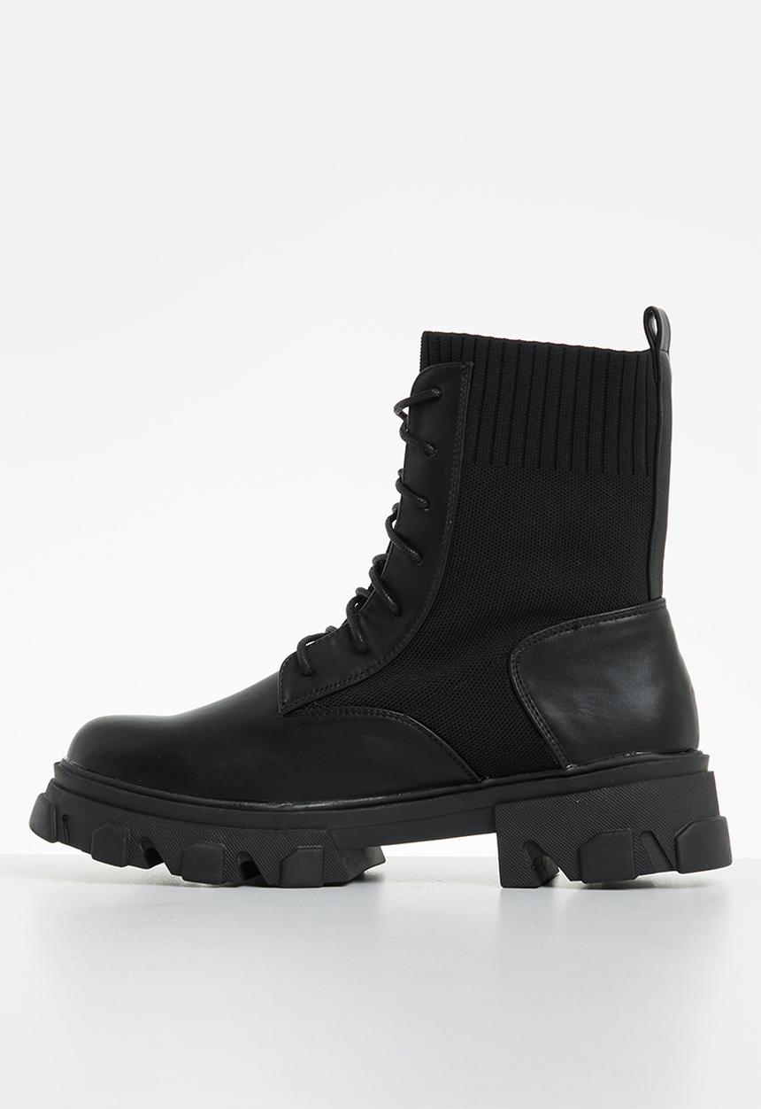 Footwork - Siynd chunky sock boot - black
