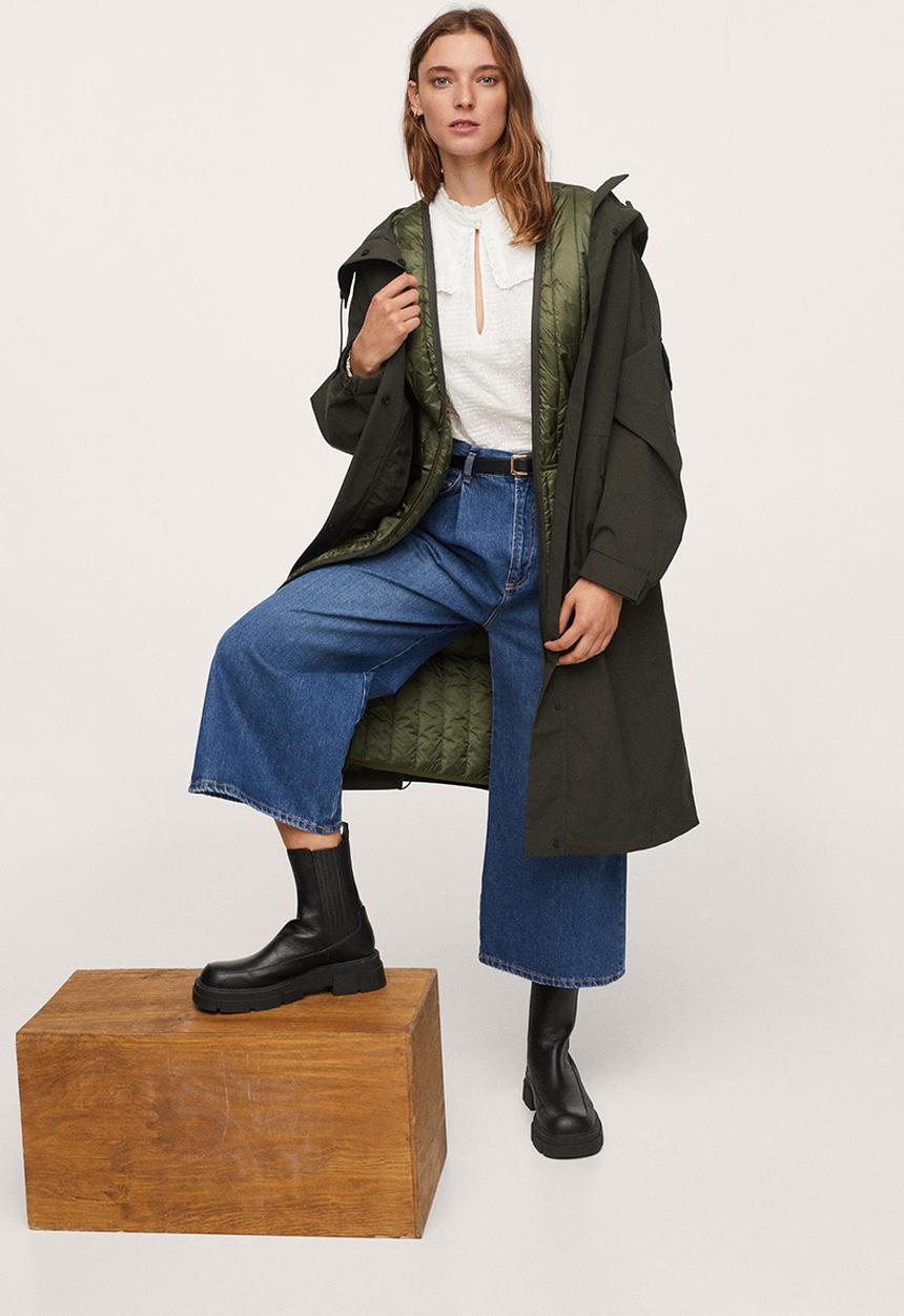 MANGO - Parka merlot - khaki