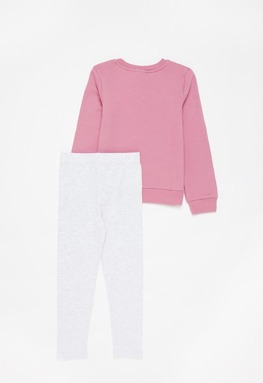 Pop Candy - Printed sweat top & leggings set - dusty pink top/ice melange