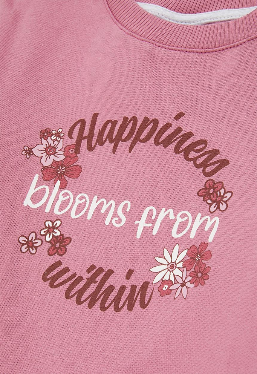 Pop Candy - Printed sweat top & leggings set - dusty pink top/ice melange