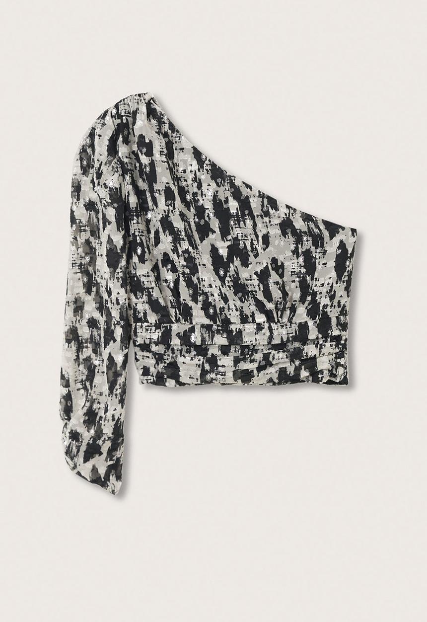 MANGO - Blouse floc - black