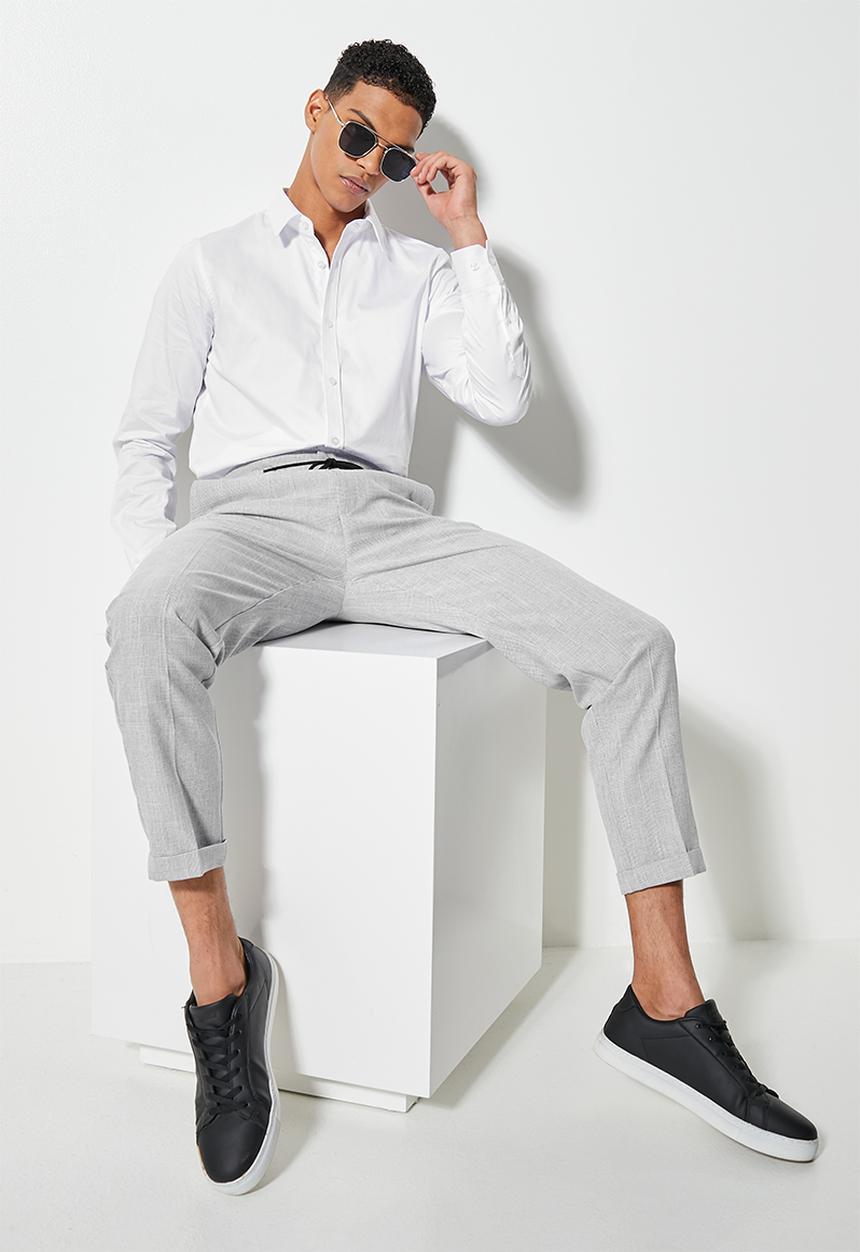 Superbalist - Jos slim sateen shirt - white