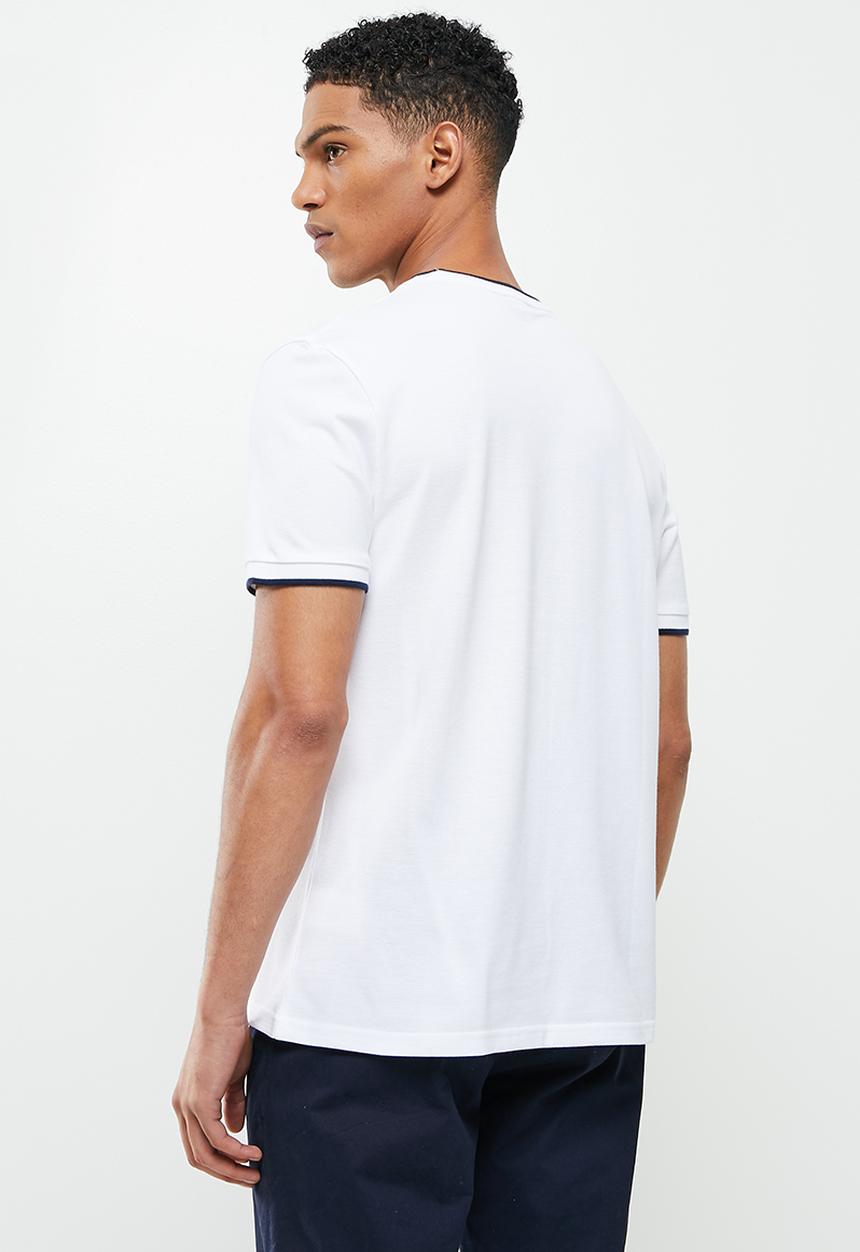 Ben Sherman - Pique crew neck short sleeve tee - white