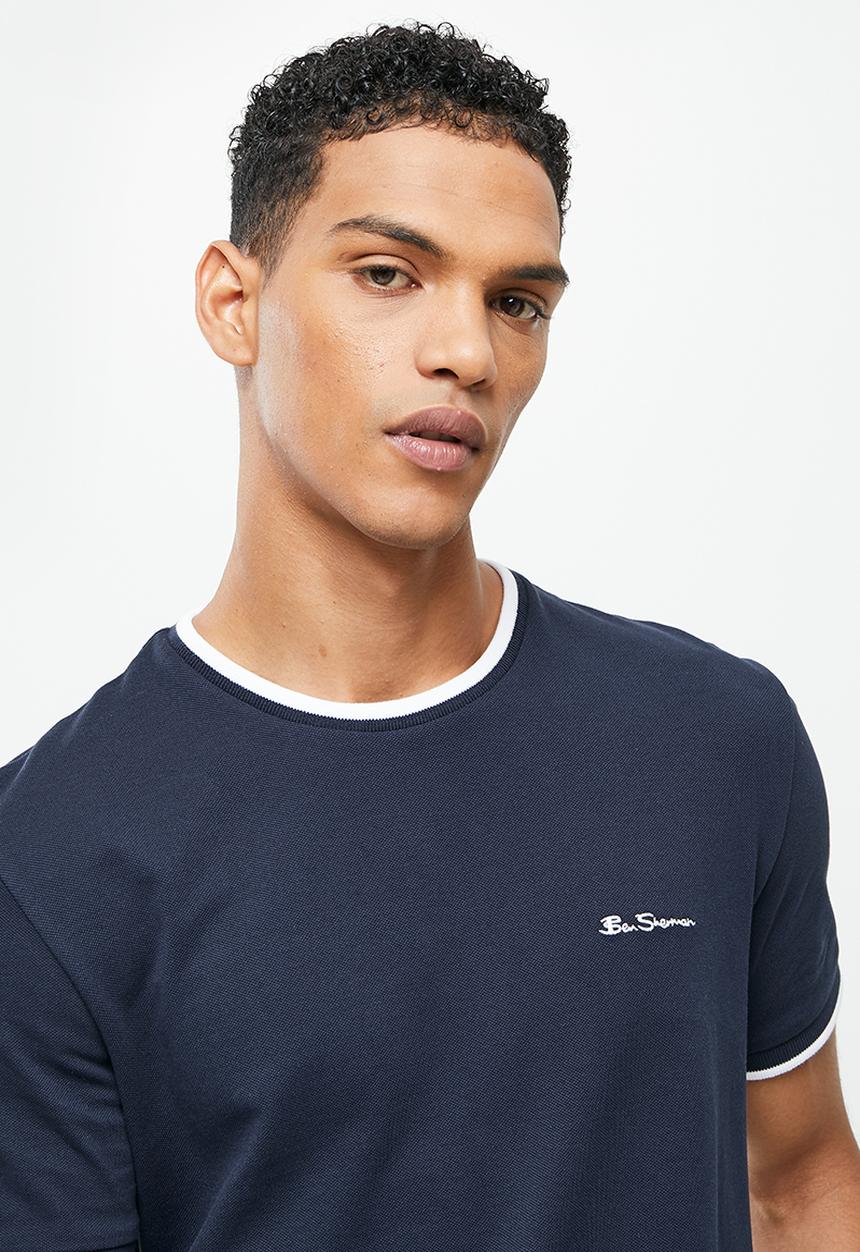 Ben Sherman - Pique crew neck short sleeve tee - navy