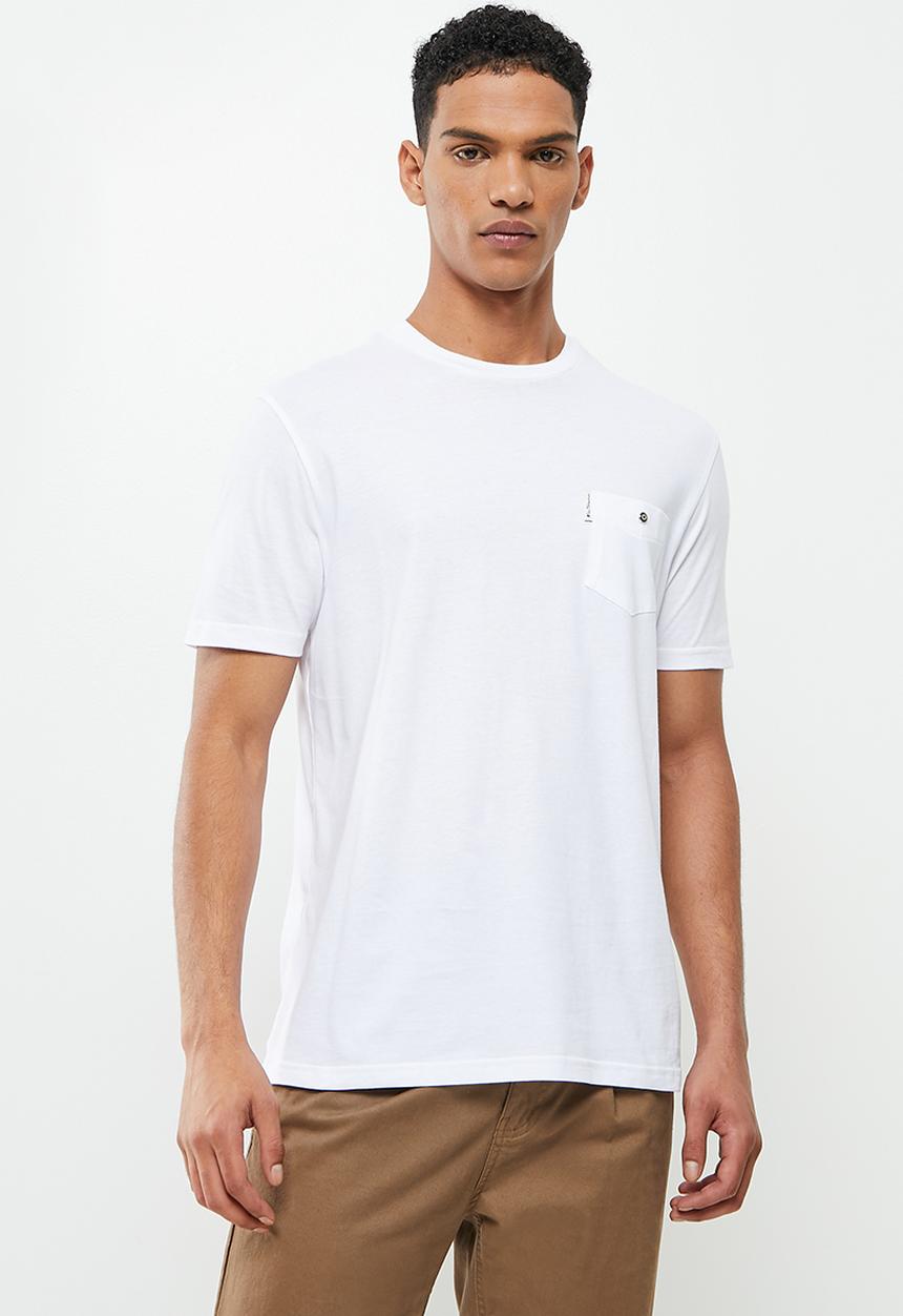 Ben Sherman - Pique short sleeve pocket tee - white