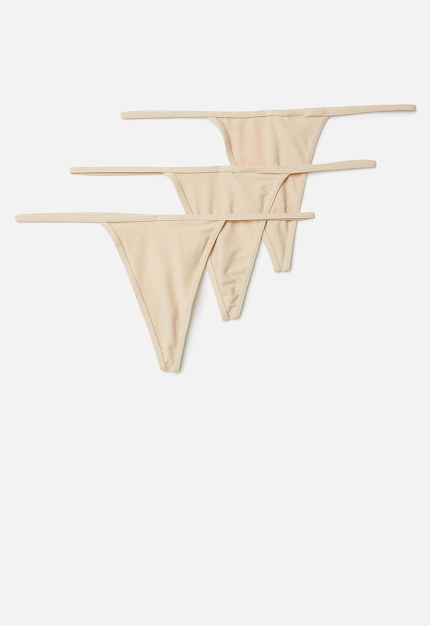 Cotton On - Tiny invisible tanga g string 3 pack - frappe