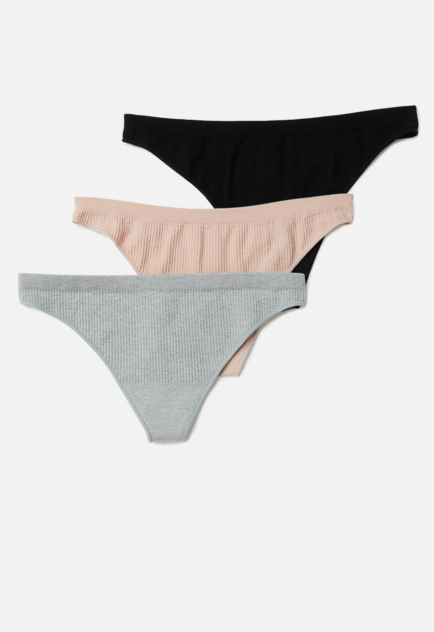 Cotton On - Seamless rib thong brief 3 pack - multi