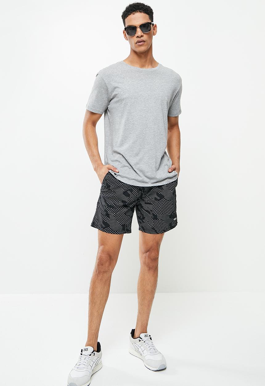 S.P.C.C - Yedlin regular fit elasticated shorts - black & white 