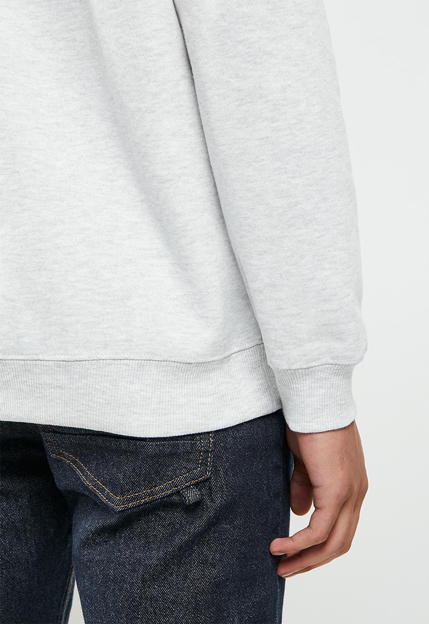 Cotton On - Graphic crew fleece - white marle
