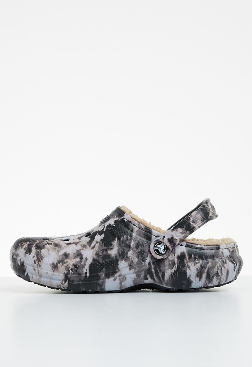 Crocs - Classic lined bleach dye clog - black