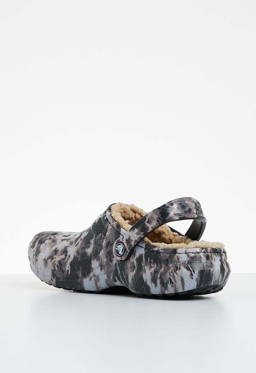 Crocs - Classic lined bleach dye clog - black