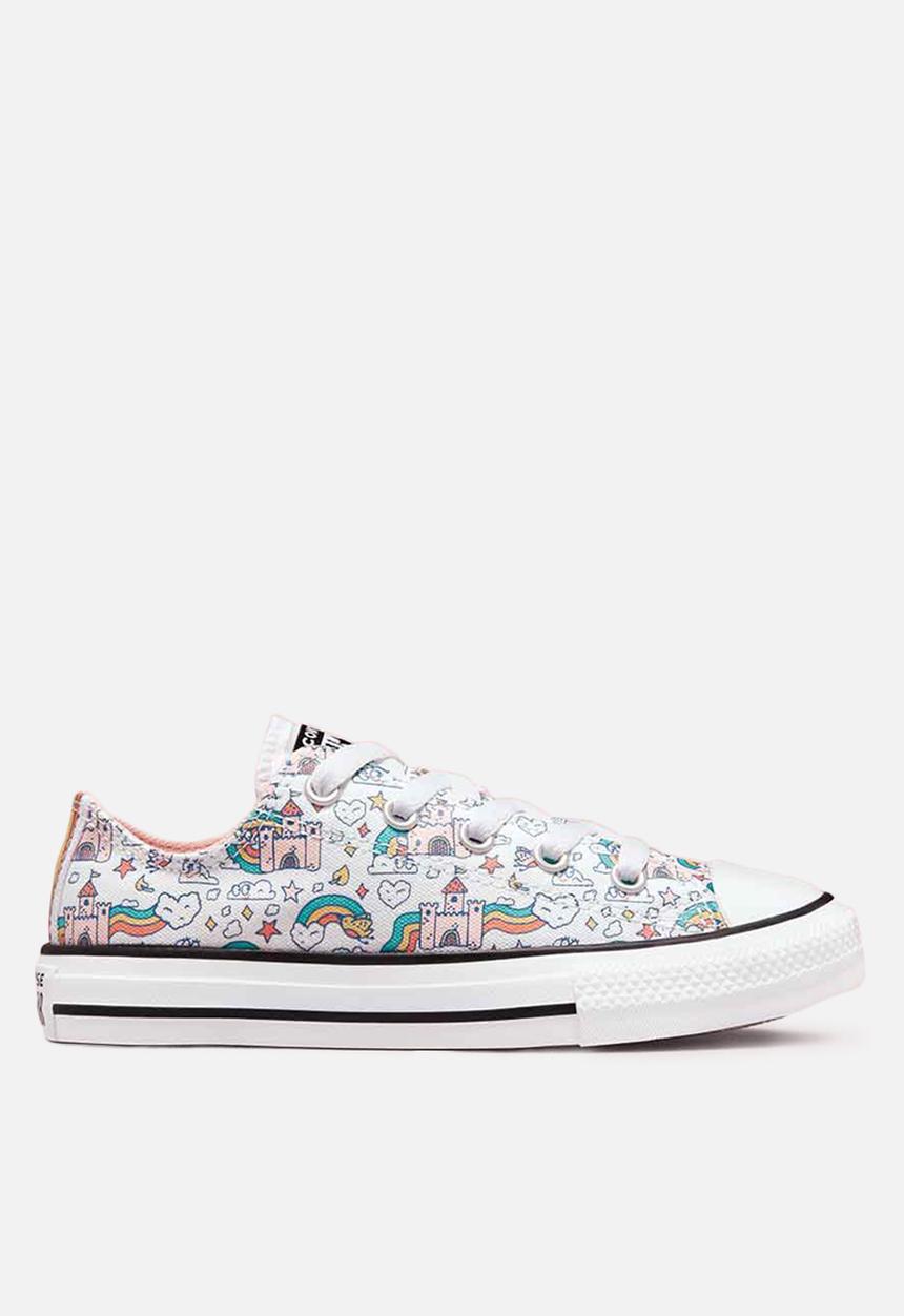 Converse - Chuck Taylor all star rainbow castle ox - white/storm pink/washed teal
