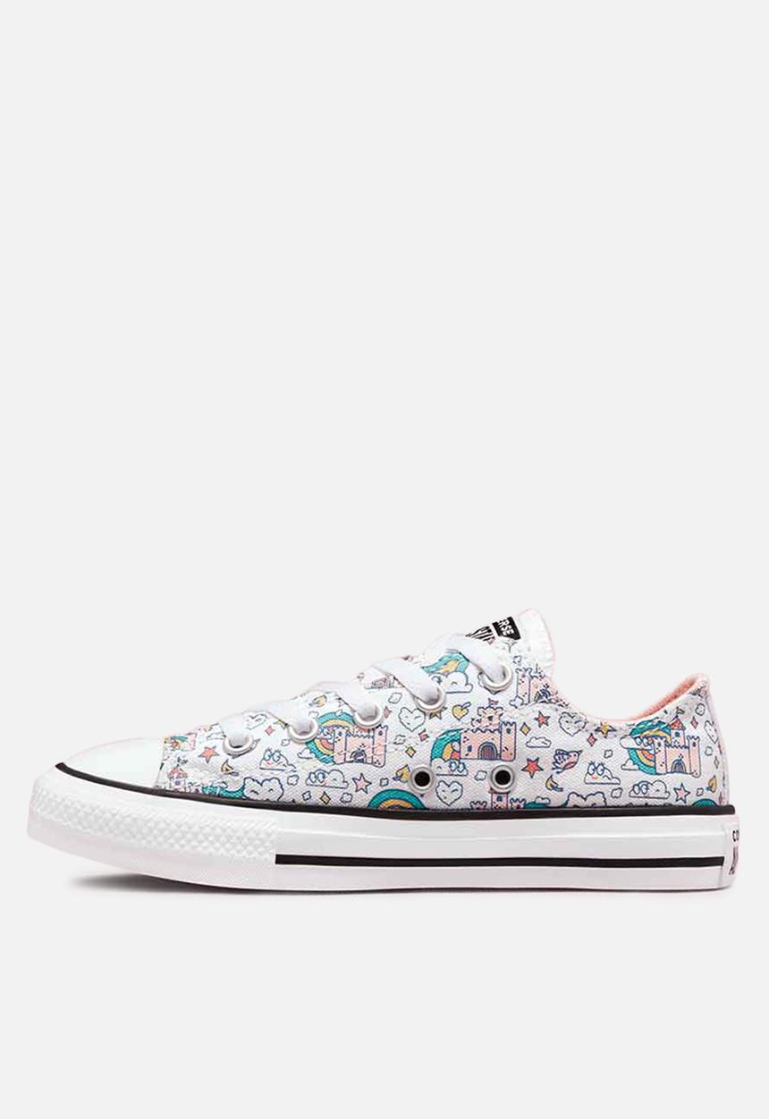 Converse - Chuck Taylor all star rainbow castle ox - white/storm pink/washed teal