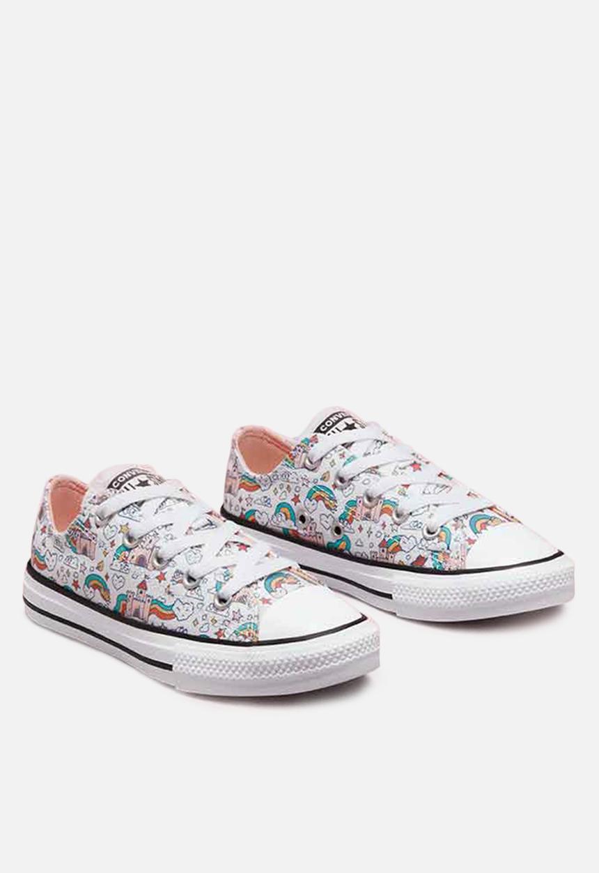 Converse - Chuck Taylor all star rainbow castle ox - white/storm pink/washed teal