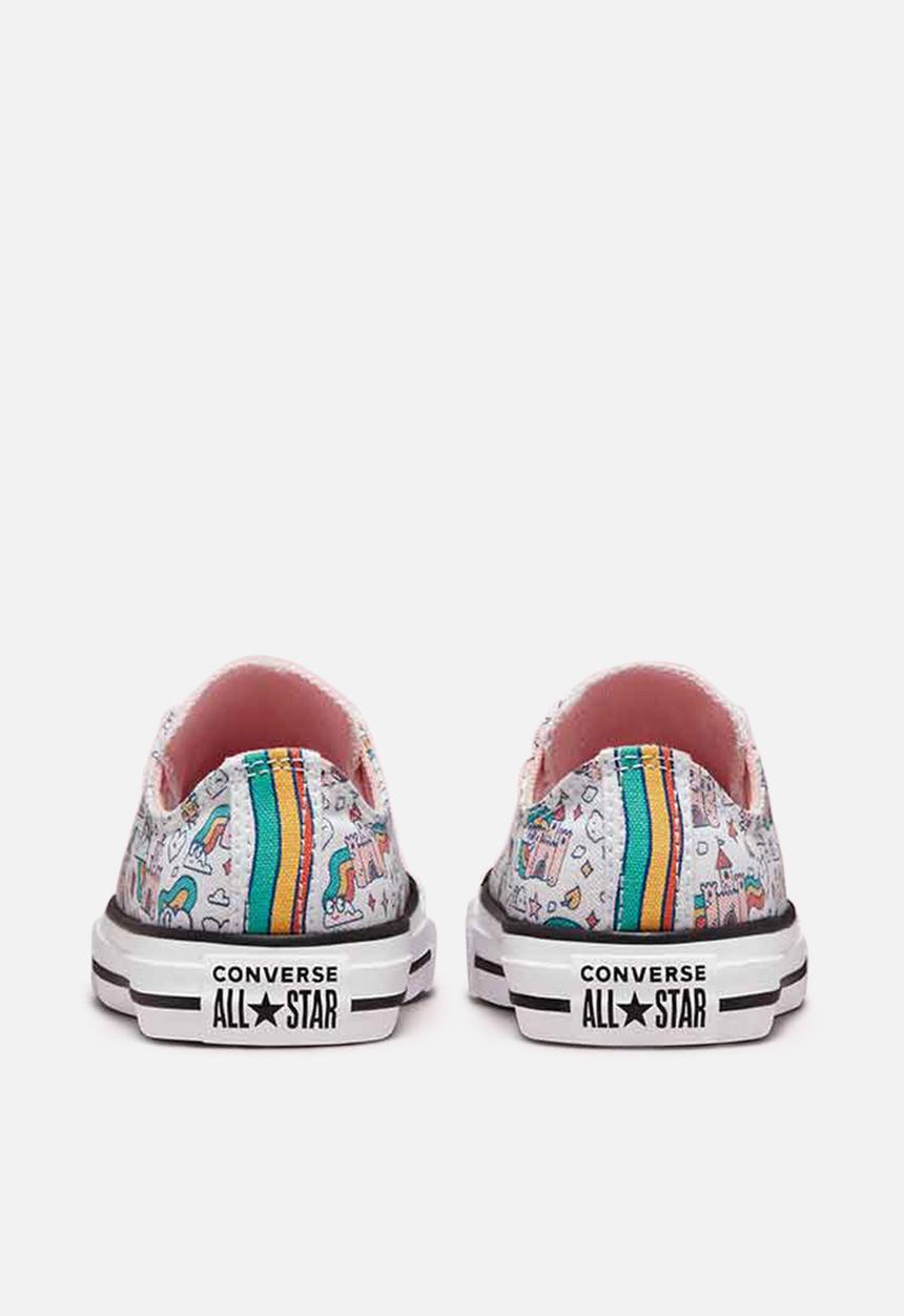Converse - Chuck Taylor all star rainbow castle ox - white/storm pink/washed teal