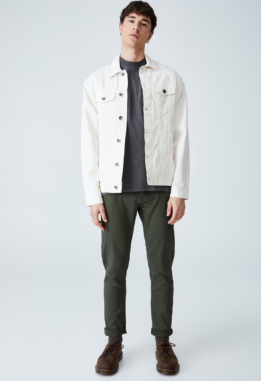 Cotton On - Skinny stretch chino - washed olive