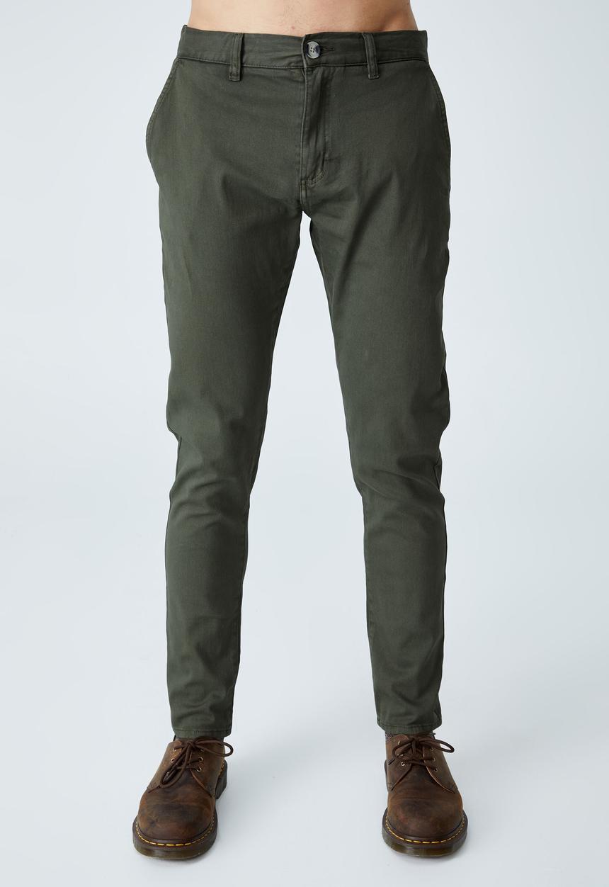 Cotton On - Skinny stretch chino - washed olive