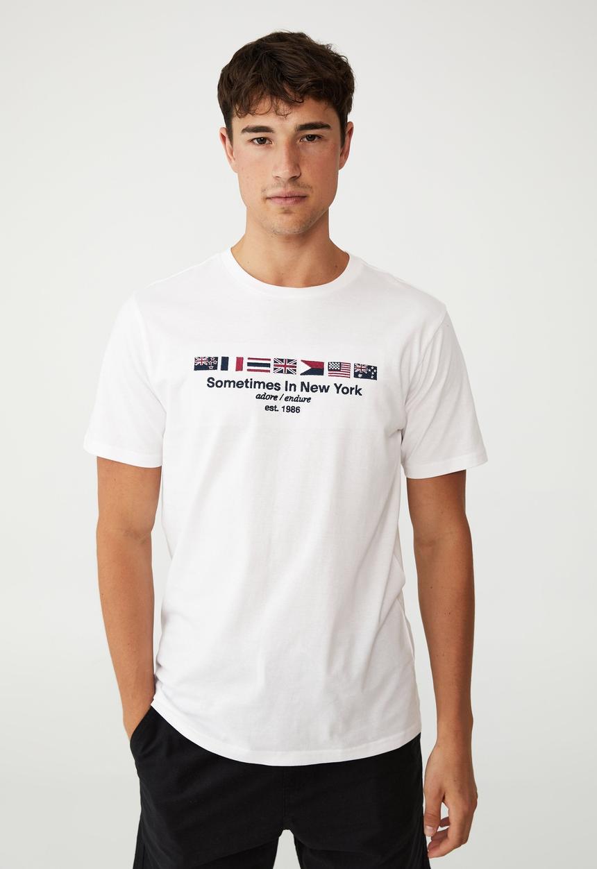 Cotton On - Tbar classic T-shirt - vintage white/sometimes in new york flags