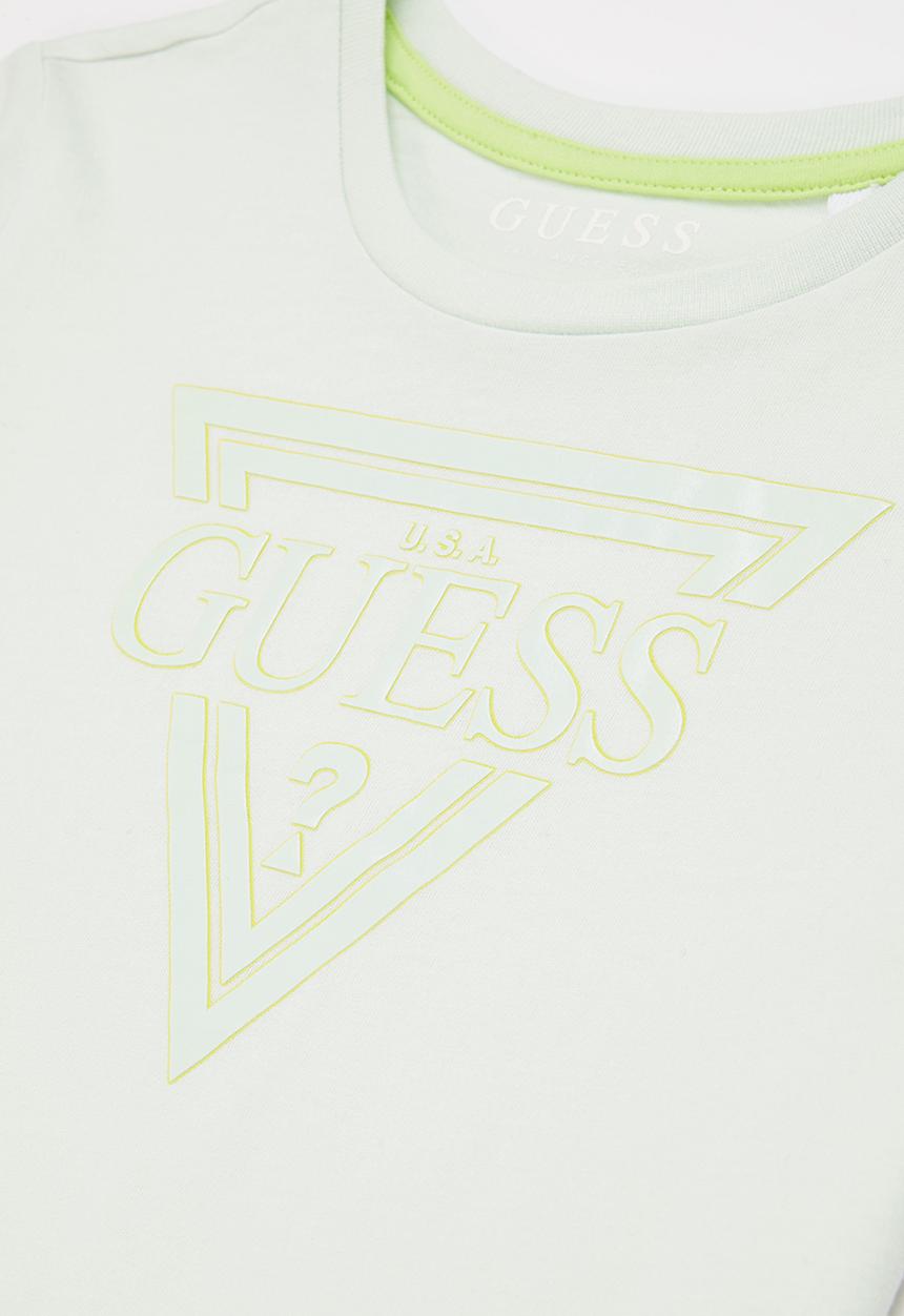 GUESS - Short sleeve raised triangle crew tee - grey mark